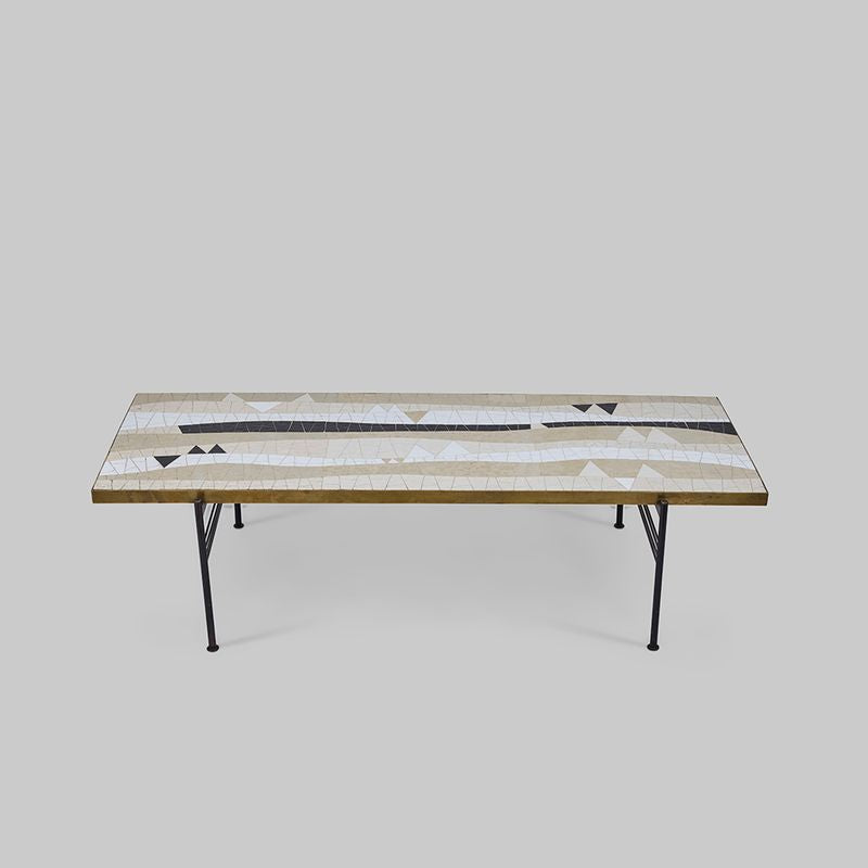 Vintage Mosaic Tile Top Cocktail Table