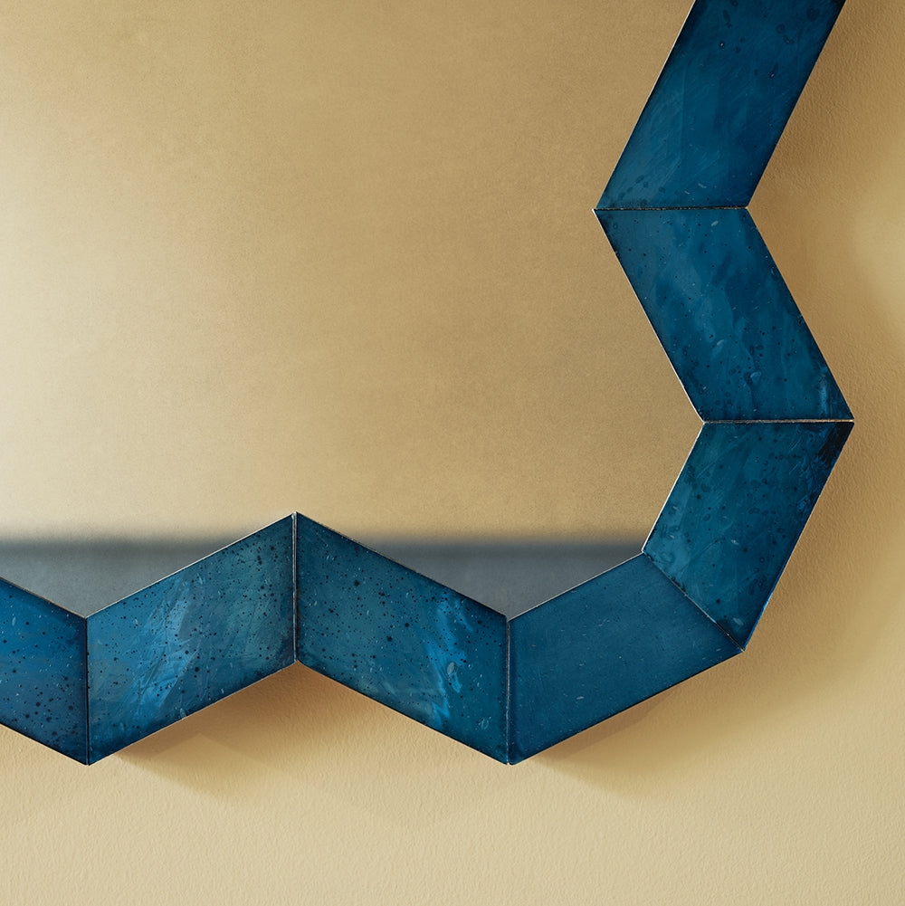 Glass Chevron Mirror by Rupert Bevan