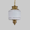 Vintage Italian Brass & Milk Glass Pendant