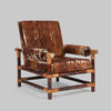 Vintage Audoux-Minet Cowhide Bamboo Armchair