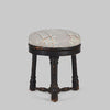 Vintage Small Black Round Stool