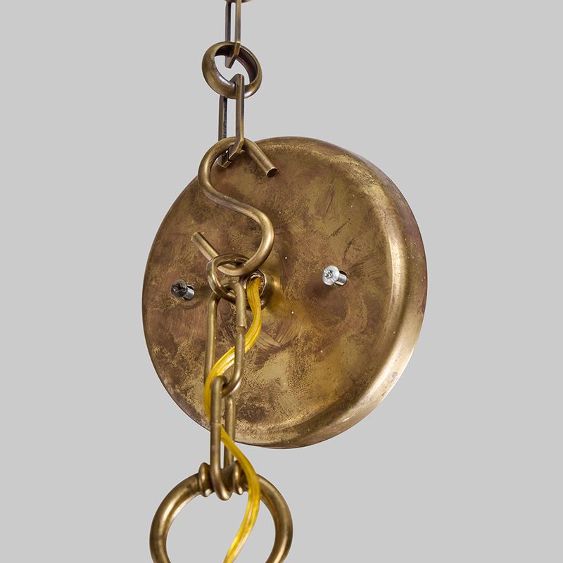 Vintage Italian Brass & Milk Glass Pendant