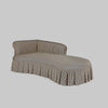 Vintage Chaise w/ Box Pleat Skirt