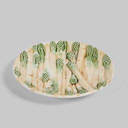 Vintage Set of 12 Hautin & Boulanger Ceramic Asparagus Plates