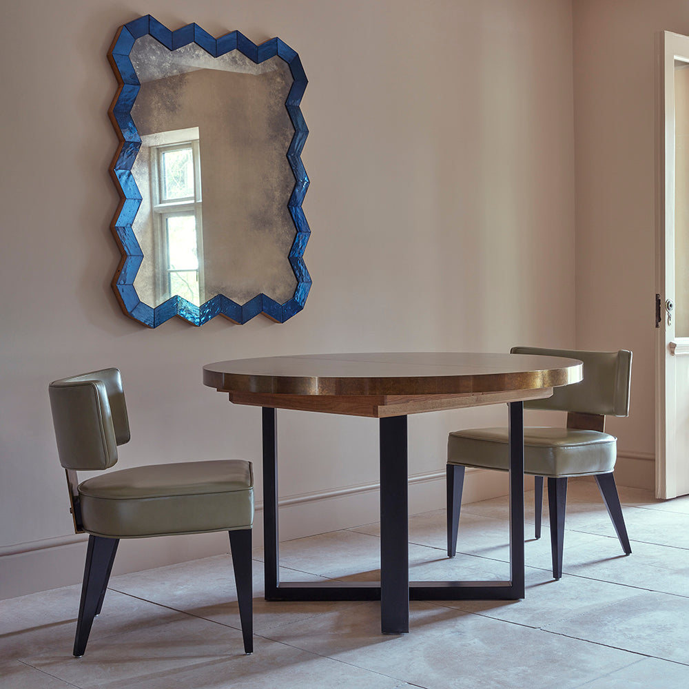 Glass Chevron Mirror by Rupert Bevan