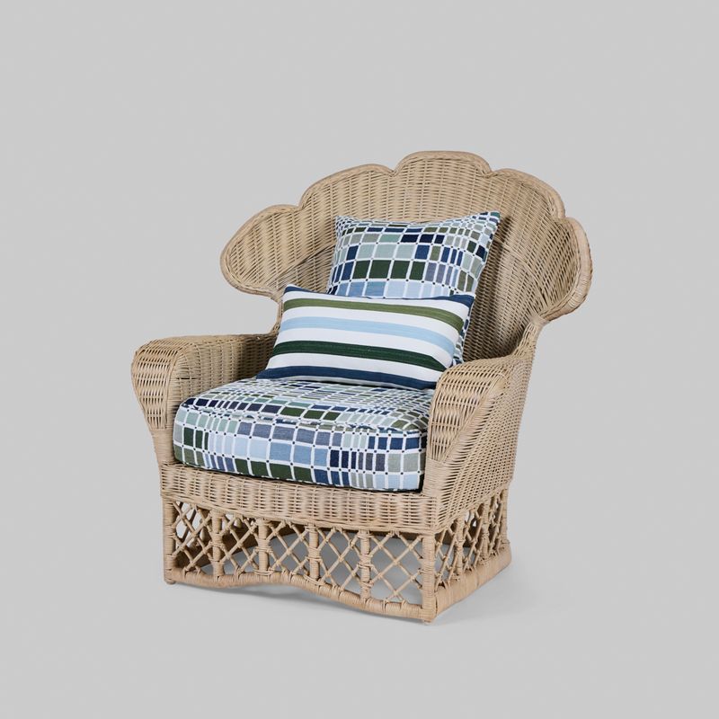 Vintage Ficks Reed Scallop Back Rattan Lounge Set