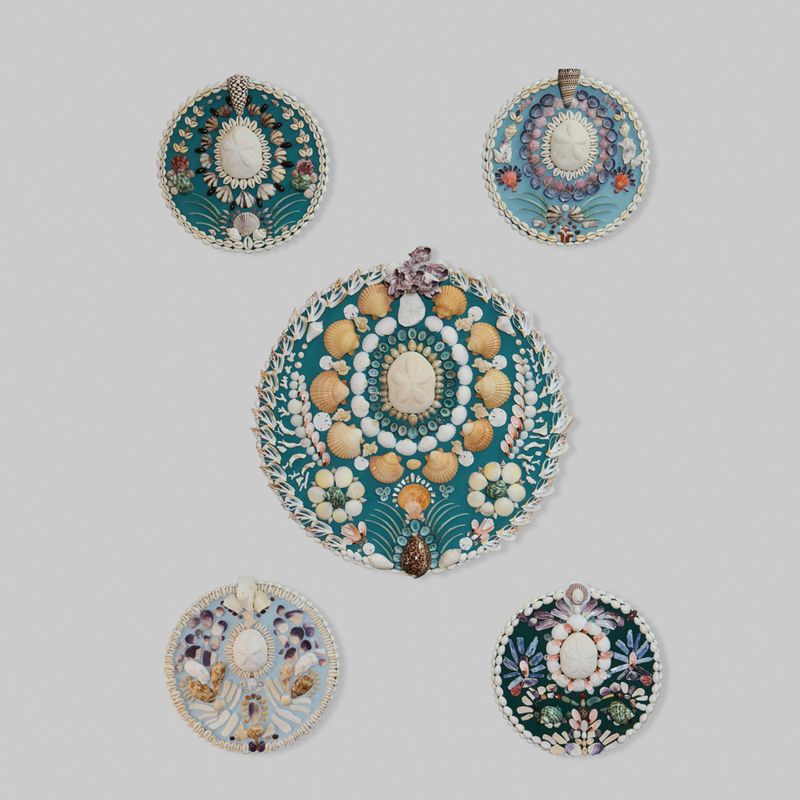 Mini Deep Teal Round Shell Panel