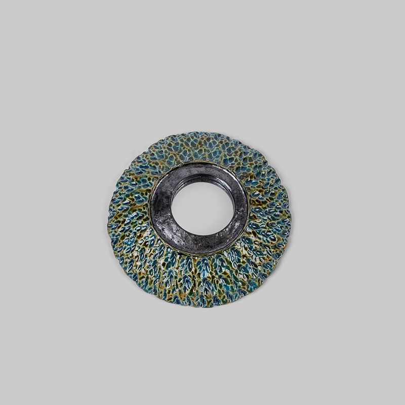 Trio of Round French Ceramic Textured Mirrors