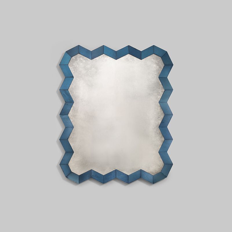 Glass Chevron Mirror by Rupert Bevan