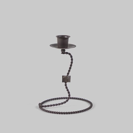 Vintage Wrought Iron Lasso Candle Holder