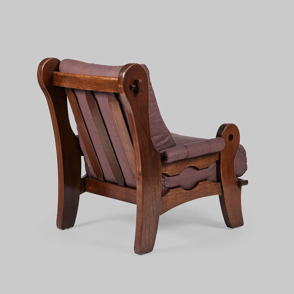 Vintage Single Carved Oak Armchair