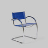 Vintage Chrome and Yves Klein Blue Leather Chairs