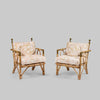 Vintage Pair Bamboo & Brass Armchairs