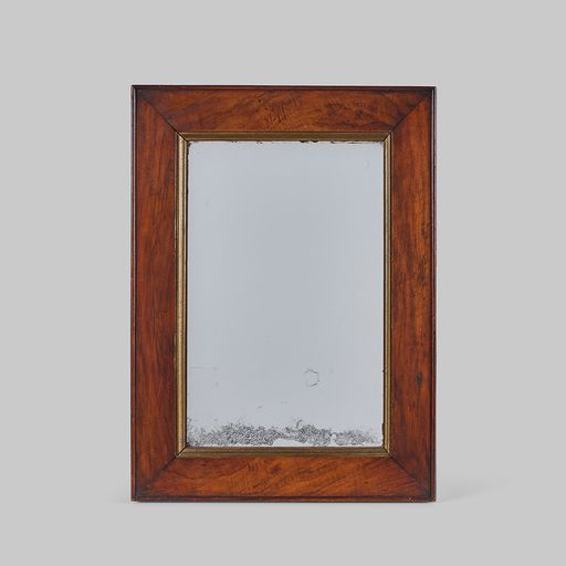 Small Antique Mahogany Mirror with Foxed Glass