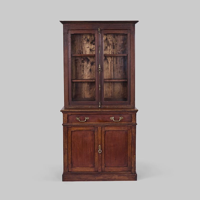Tall Antique Cabinet with Glass Doors
