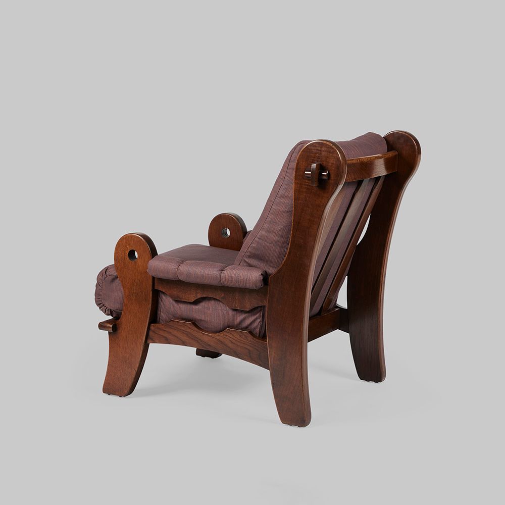 Vintage Single Carved Oak Armchair