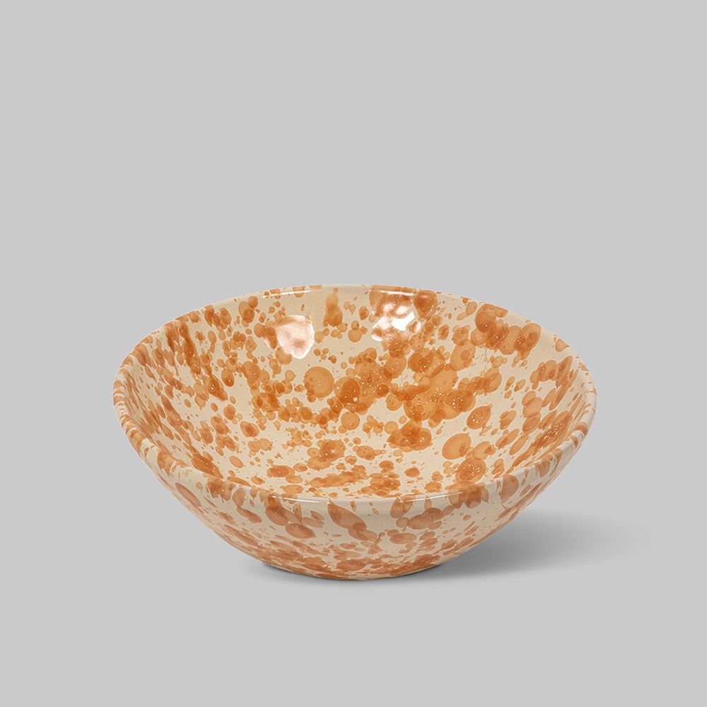 Large Splatter Bowl in Tan & Ivory by Sharland England