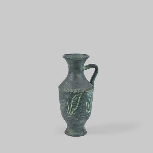 Vintage Green Terracotta Pitcher