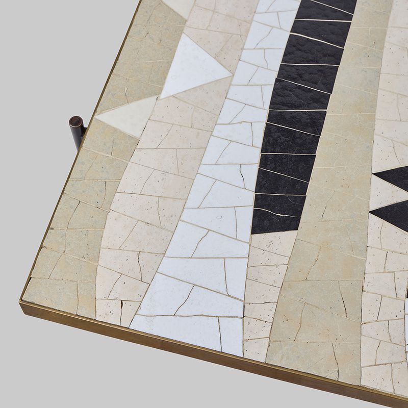 Vintage Mosaic Tile Top Cocktail Table