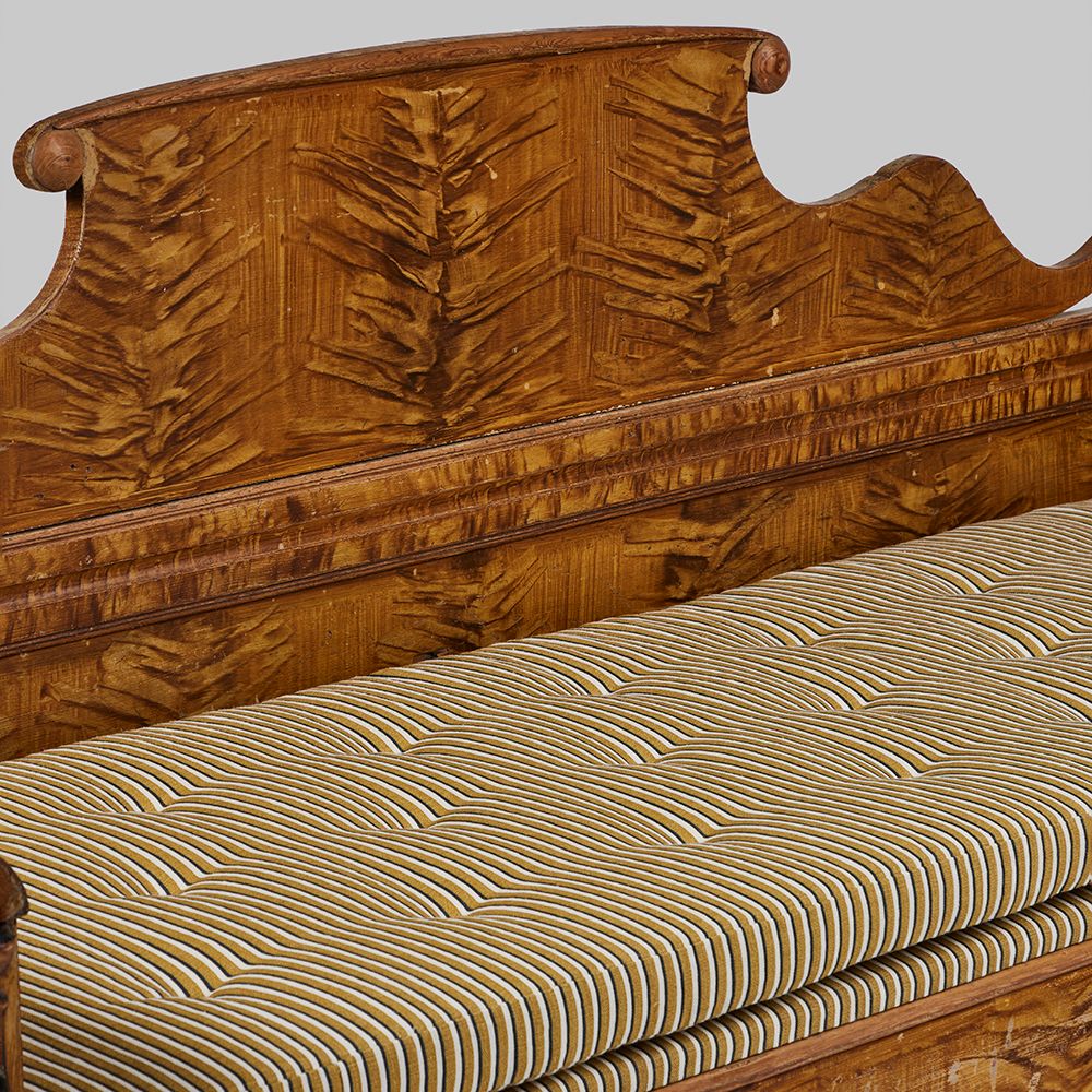 Antique Swedish Faux Bois Daybed