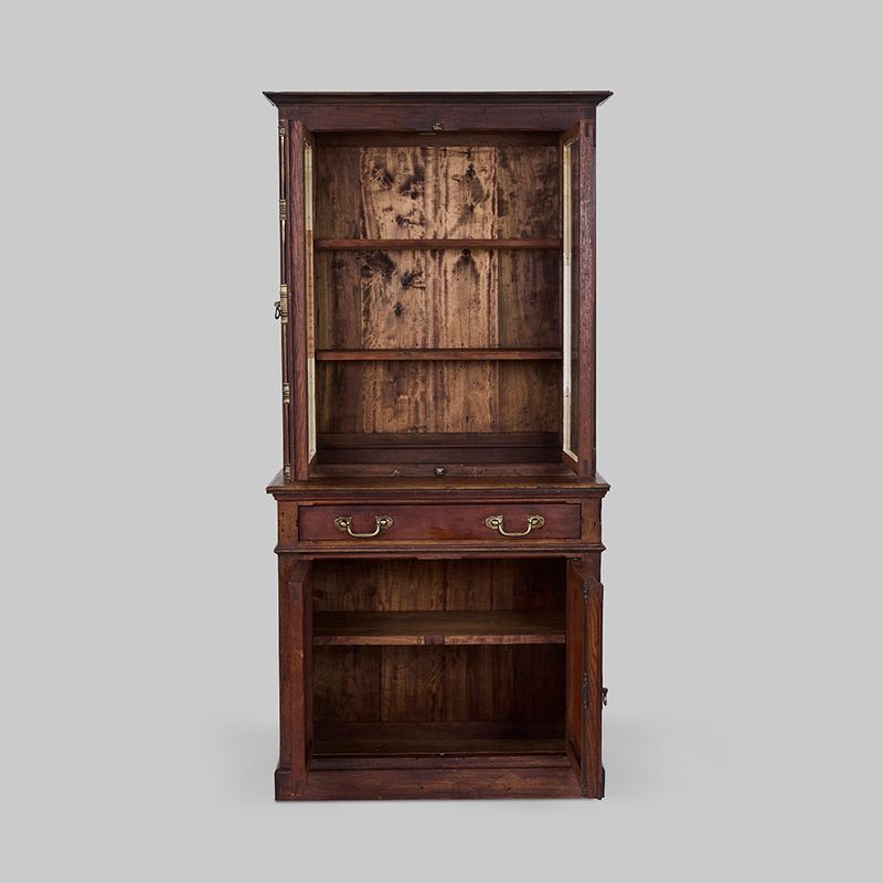 Tall Antique Cabinet with Glass Doors
