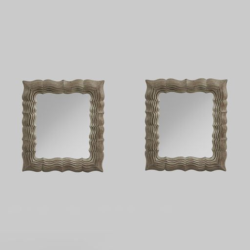 Vintage Pair of Wood Carved Mirrors