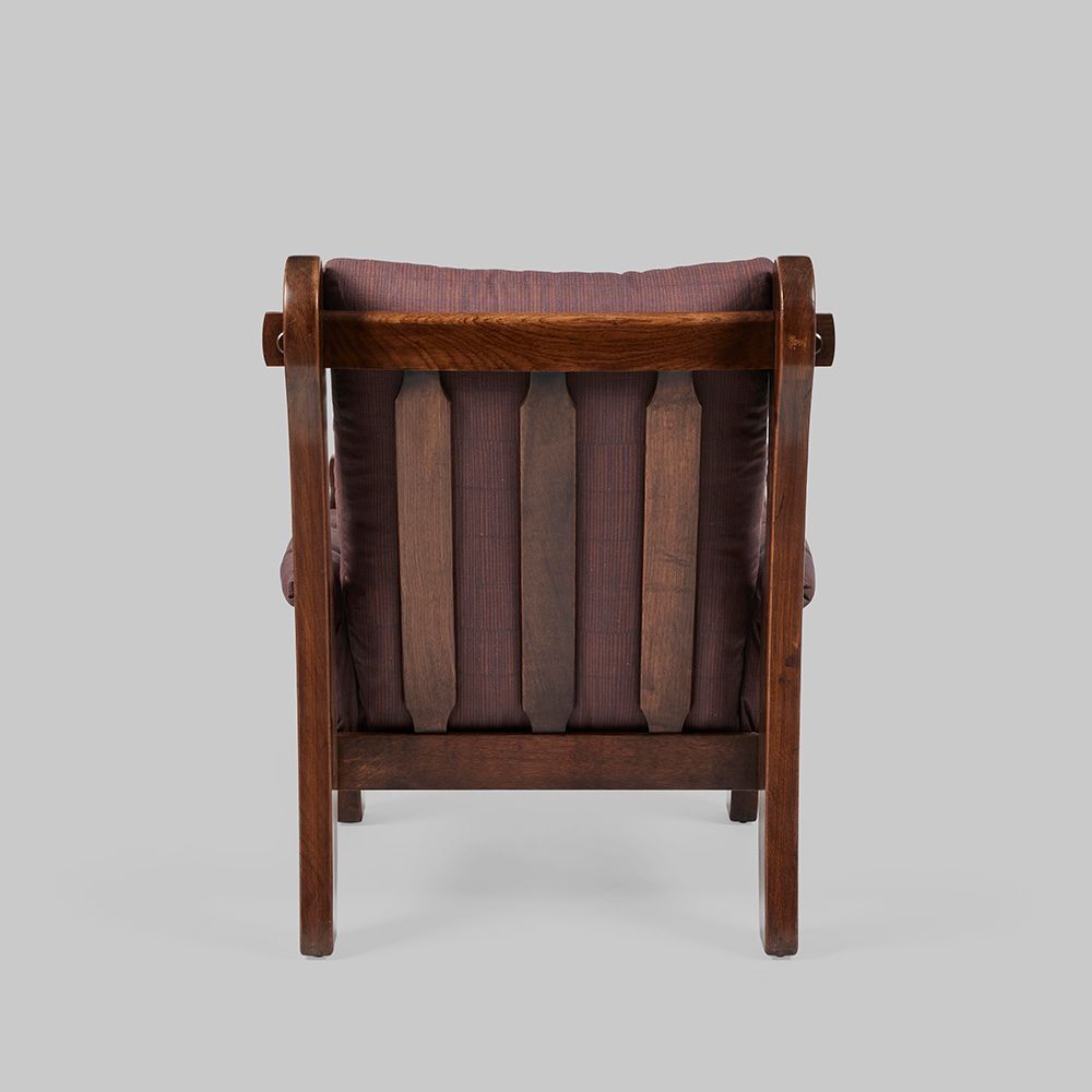 Vintage Single Carved Oak Armchair