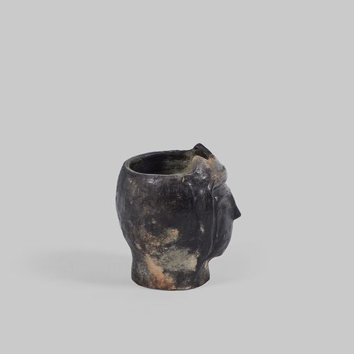 Black Ceramic Crowned Vase