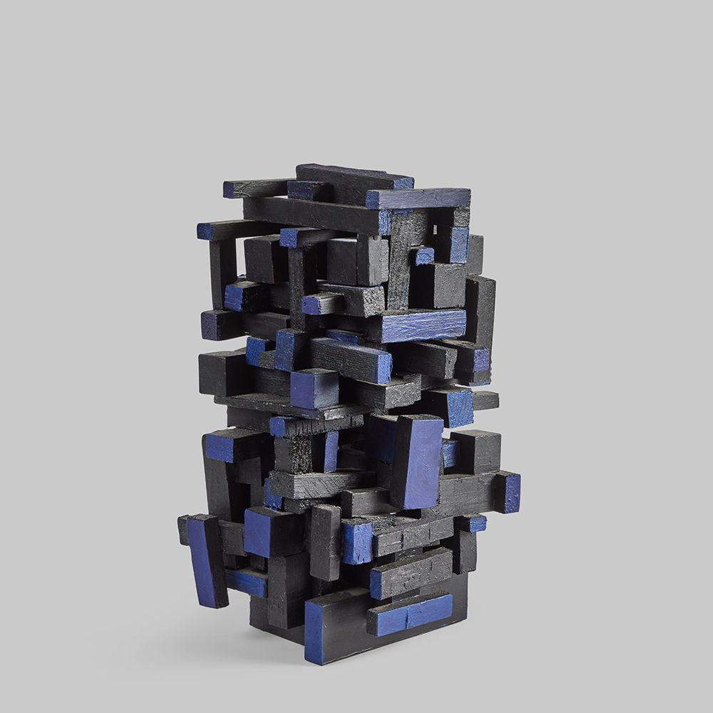 'Barcode' Stacked Wooden Sculpture