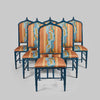 Set of Six Faux Bamboo Lacquered Dining Chairs