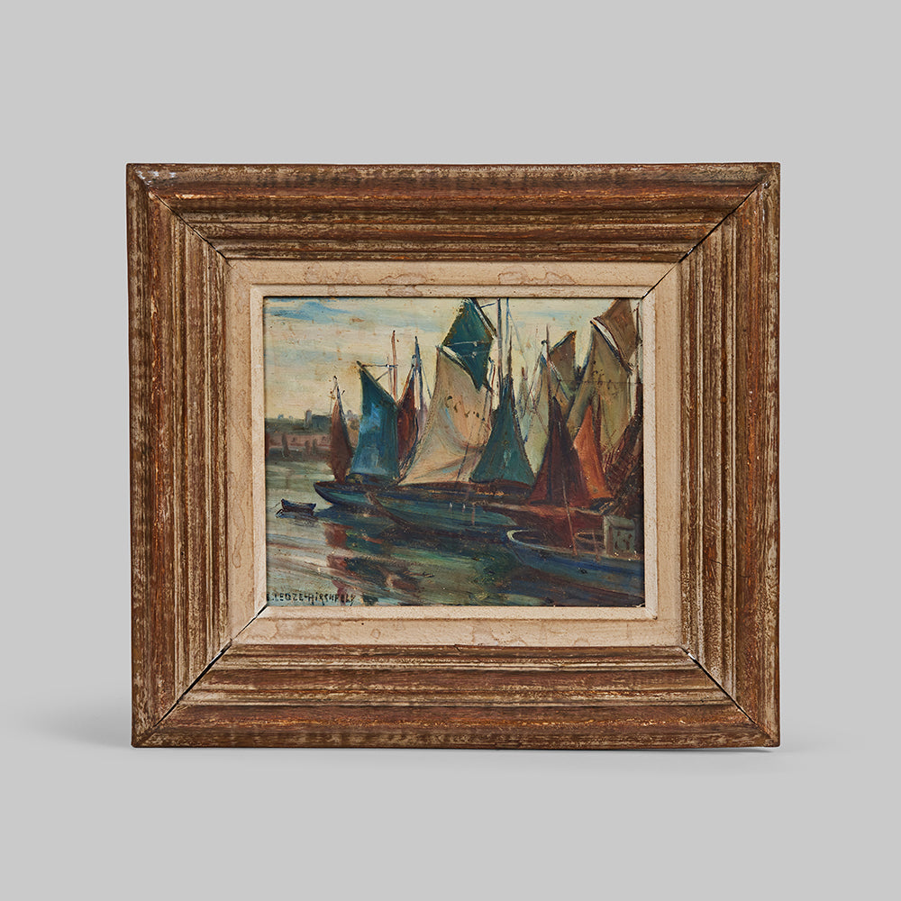 Small Boat Painting by Emmy Leuze-Hirs