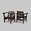 Vintage Pair of Pierre Dariel 'Hendaye' Wood & Cane Armchairs