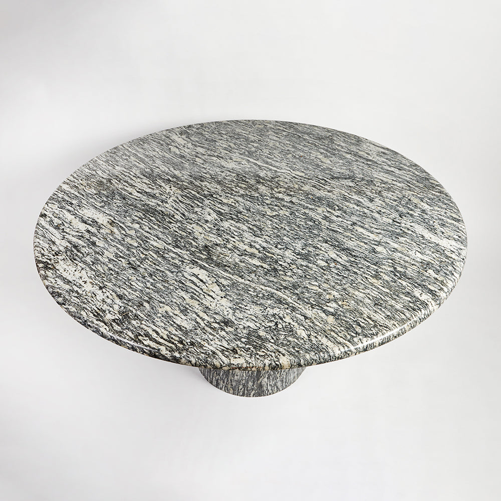 Vintage Round Grey Marble Dining Table