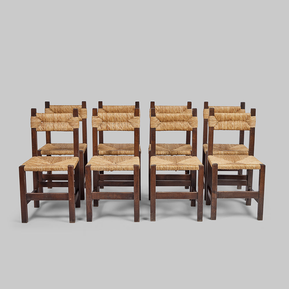 Set of 8 Vintage Rush Dining Chairs