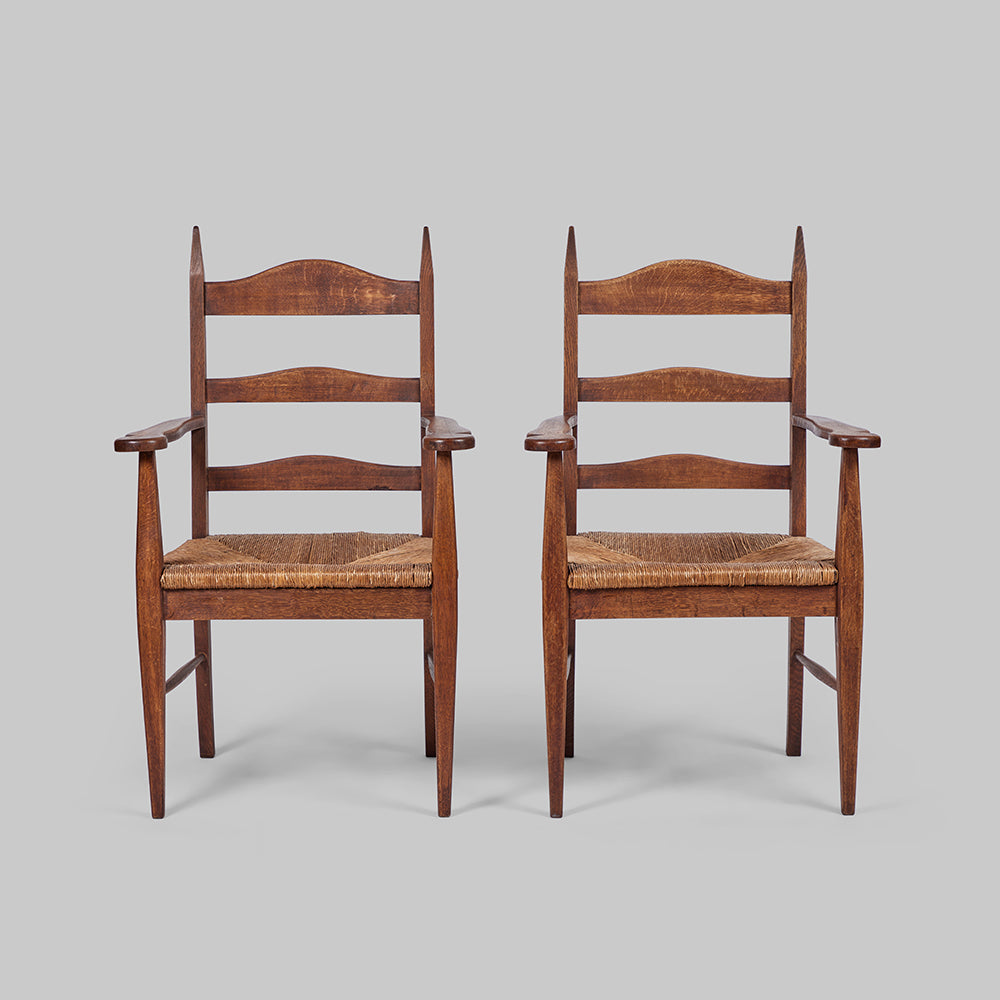 Rustic Armchairs w/ Rush Seats