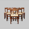 Vintage Set of 6 Rush Dining Chairs