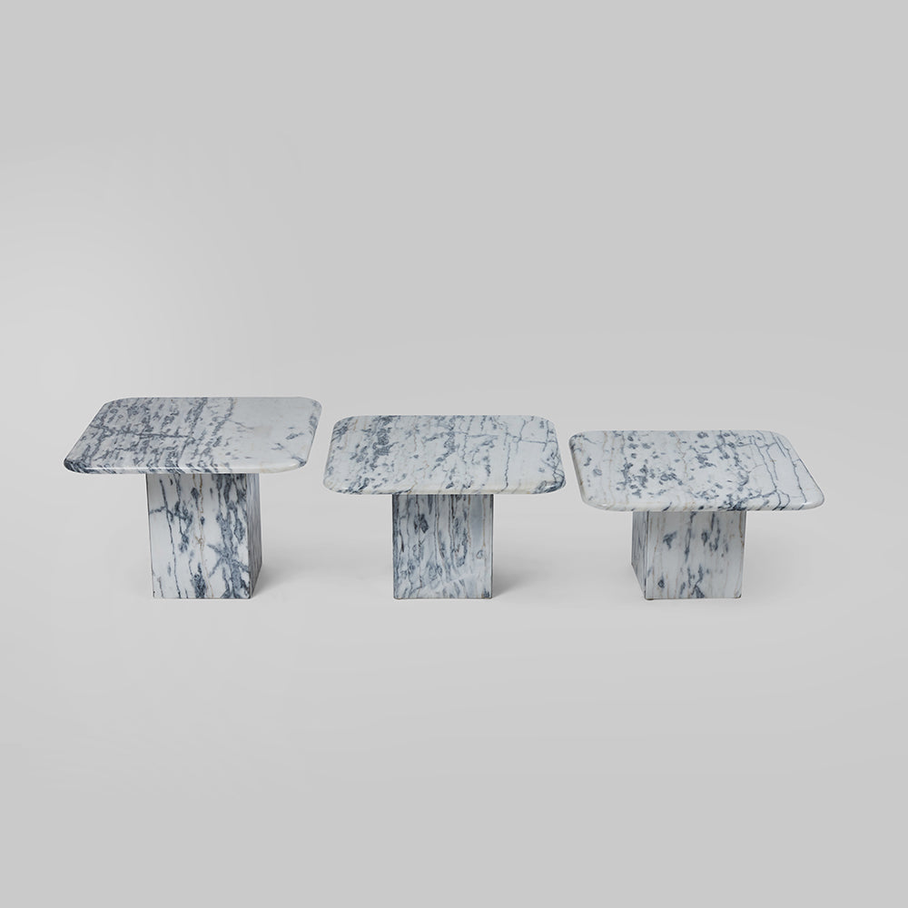 Vintage Set of 3 Marble Nesting Tables