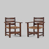 Vintage Pair of Bulrush Artisan Armchairs