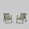 Pair of Green Metal Lounge Chairs