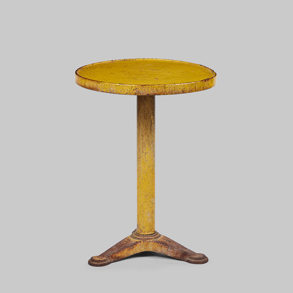 Vintage Yellow Pedestal Side Table